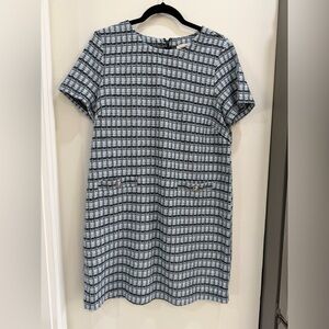 LOFT Black and White Checkered Dress